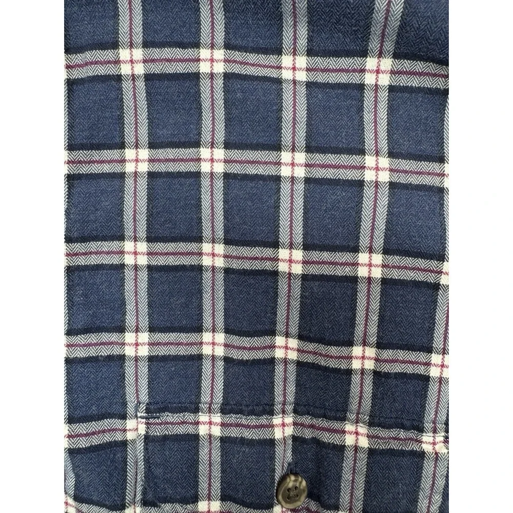 Banana Republic Shirt Mens Medium‎ Blue Plaid Luxe Flannel Preppy Casual Outdoor